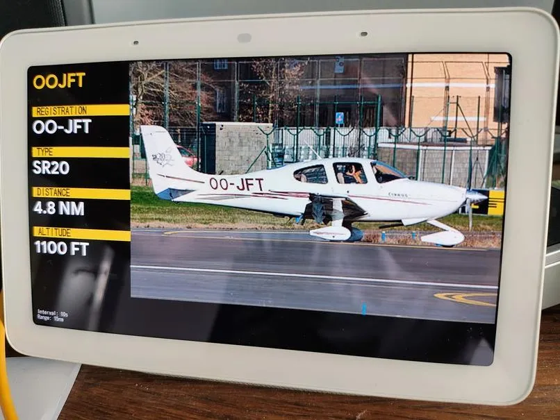 Google Nest Hub Plane Spotter app
